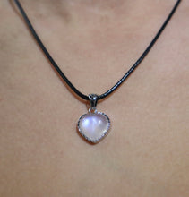 Load image into Gallery viewer, Dainty Eclipse Necklace- White Rainbow Moonstone