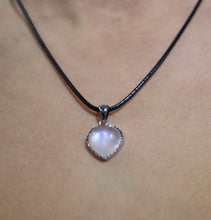 Load image into Gallery viewer, Dainty Eclipse Necklace- White Rainbow Moonstone

