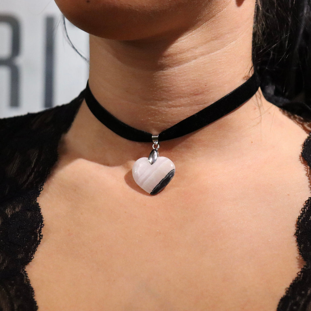 Eclipse Choker- Pink Mangano Calcite