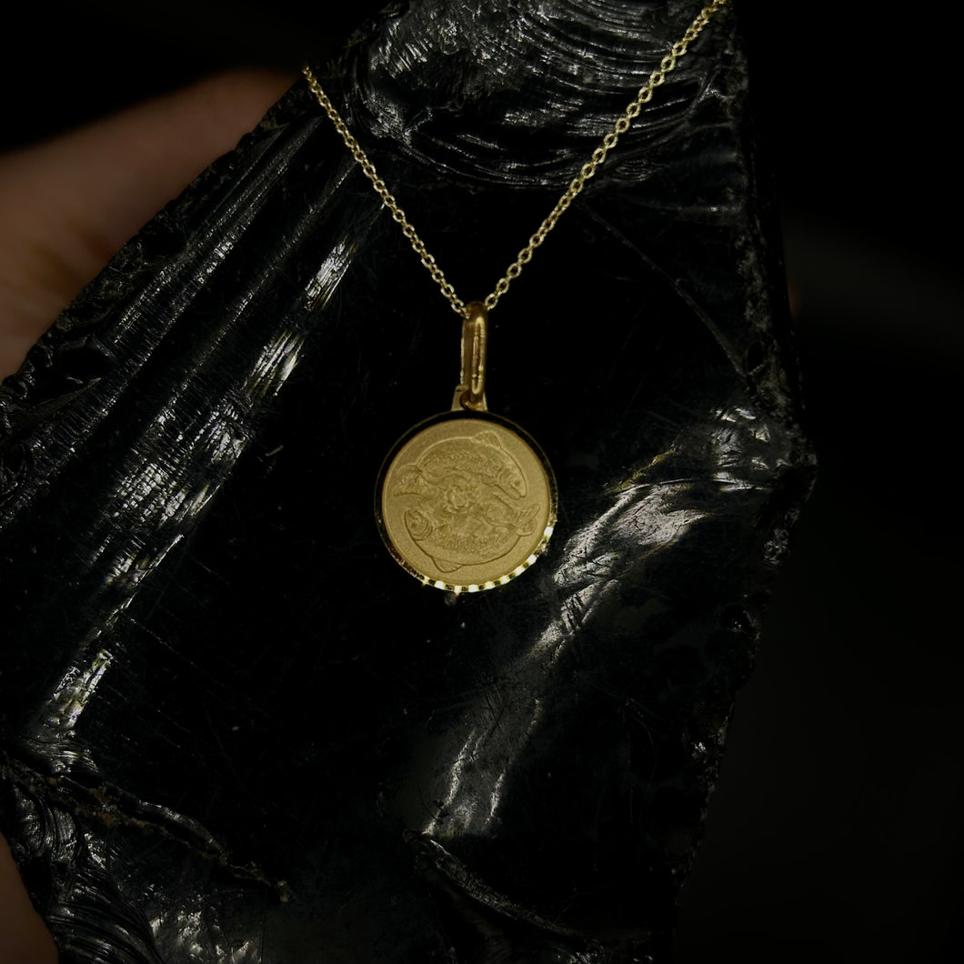 Pisces Gold Zodiac Necklace