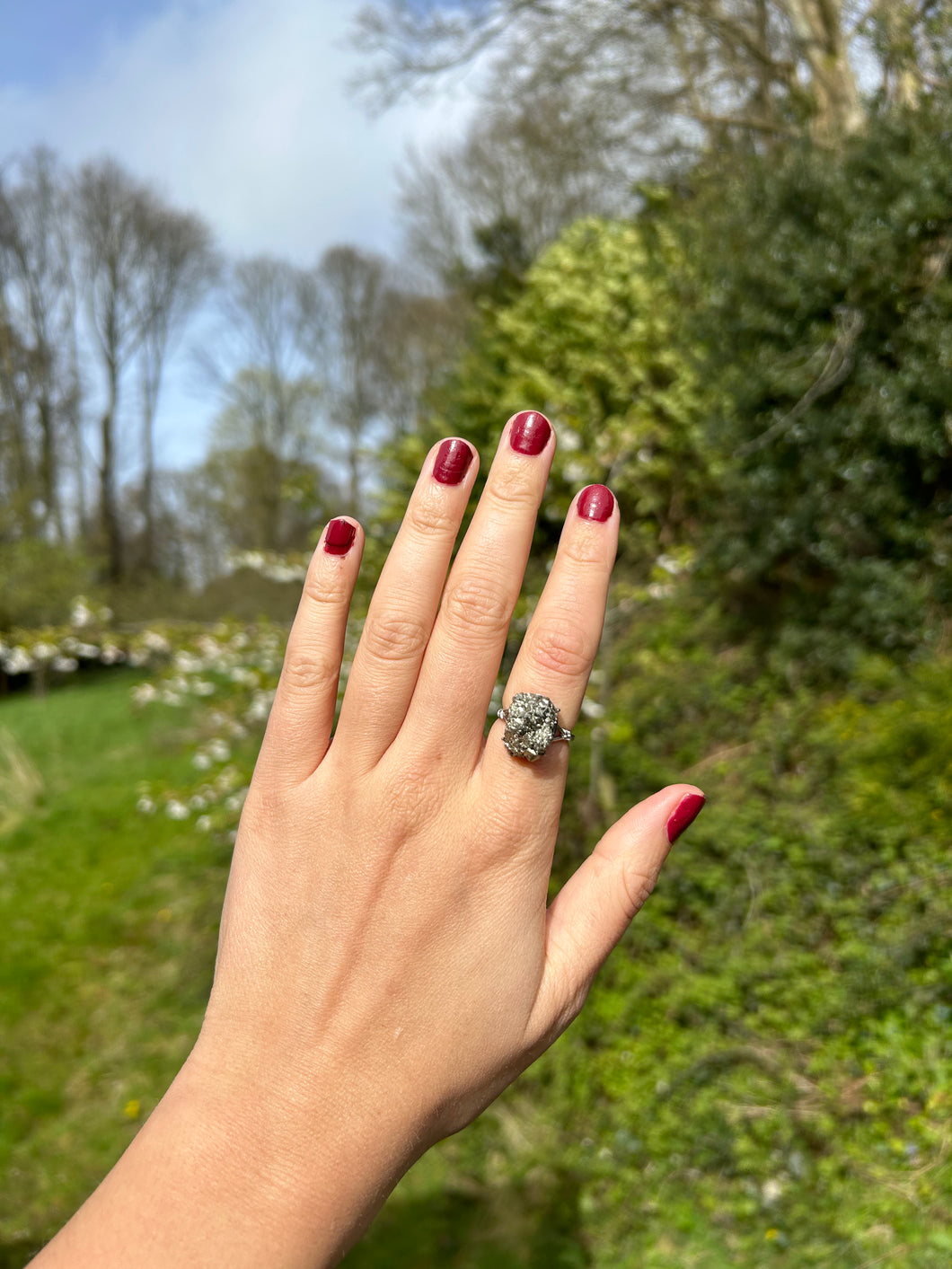 Raw Pyrite Eclipse Ring