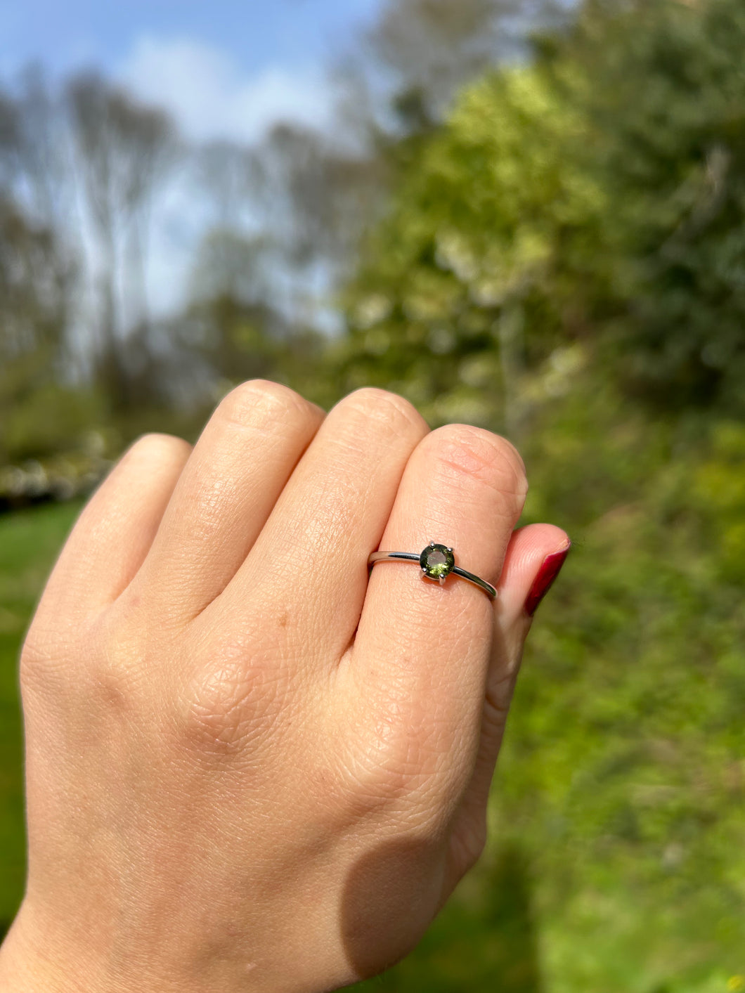 Moldavite Eclipse Ring