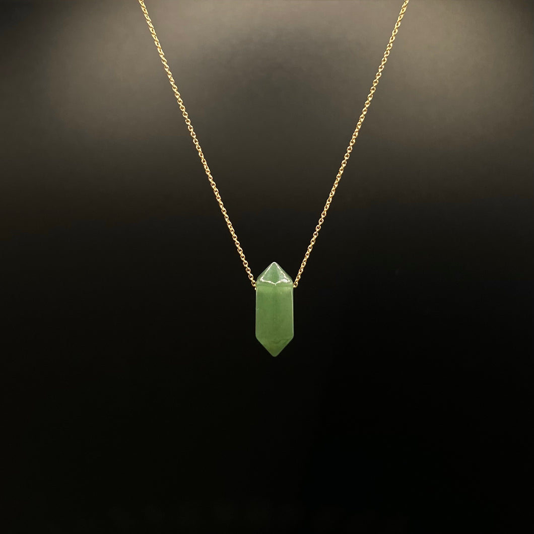 The Athena Necklace- Green Aventurine Gold