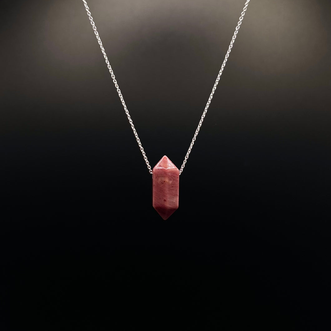 The Athena Necklace- Rhodonite Silver