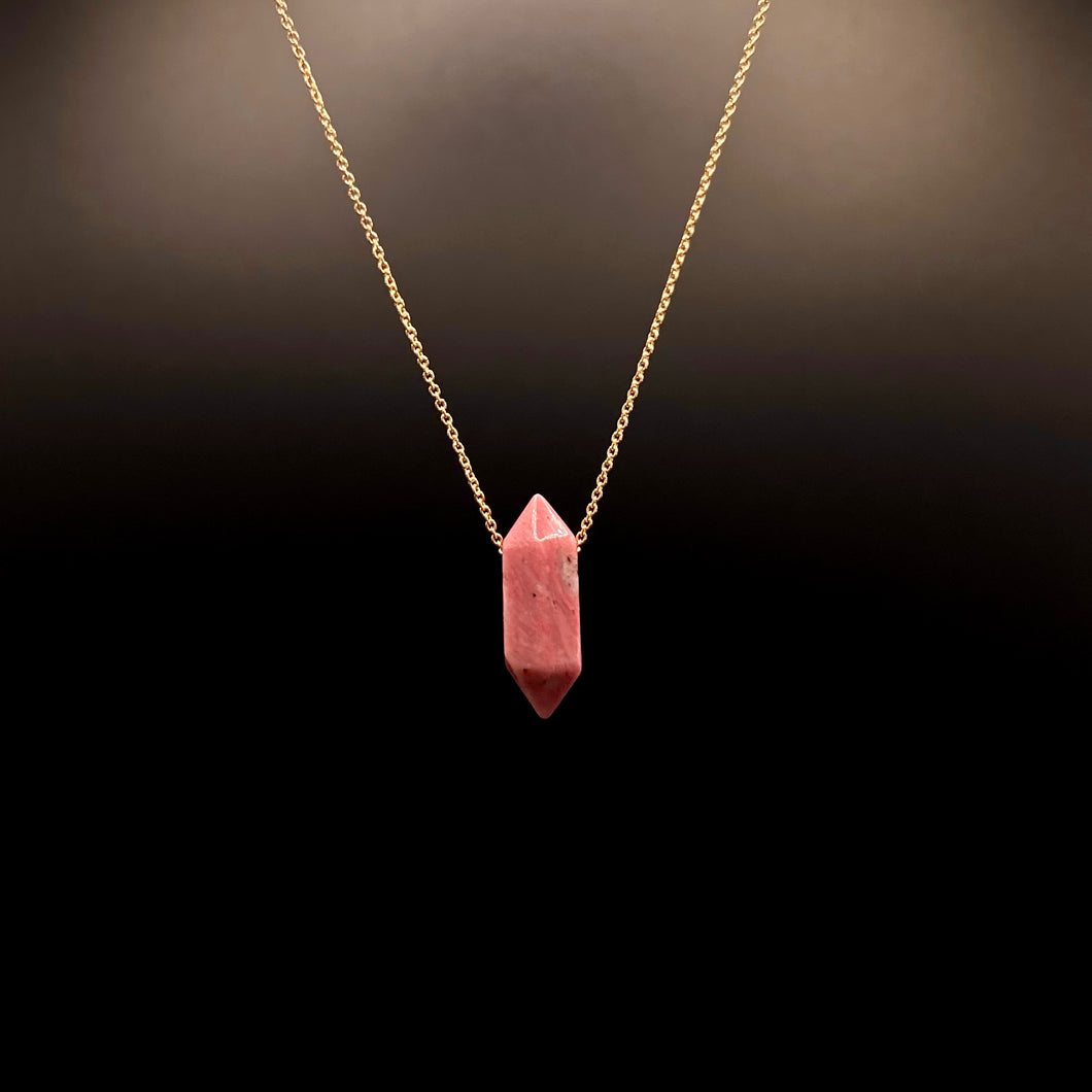 The Athena Necklace- Rhodonite Gold