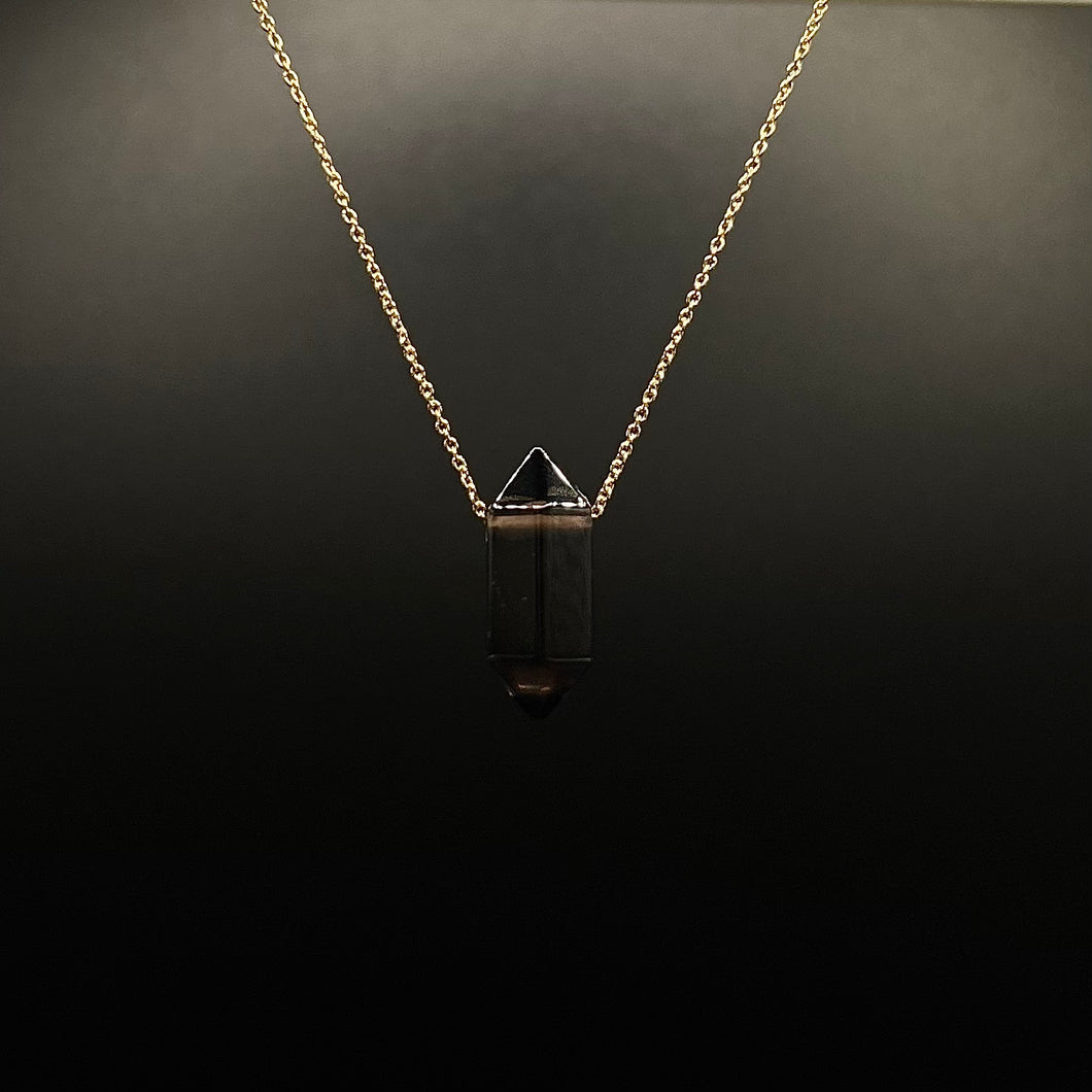 The Athena Necklace- Smokey Quartz Gold