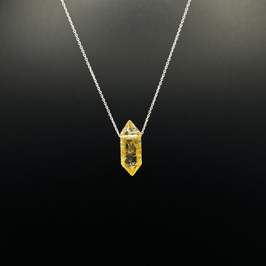 The Athena Necklace- Citrine Silver