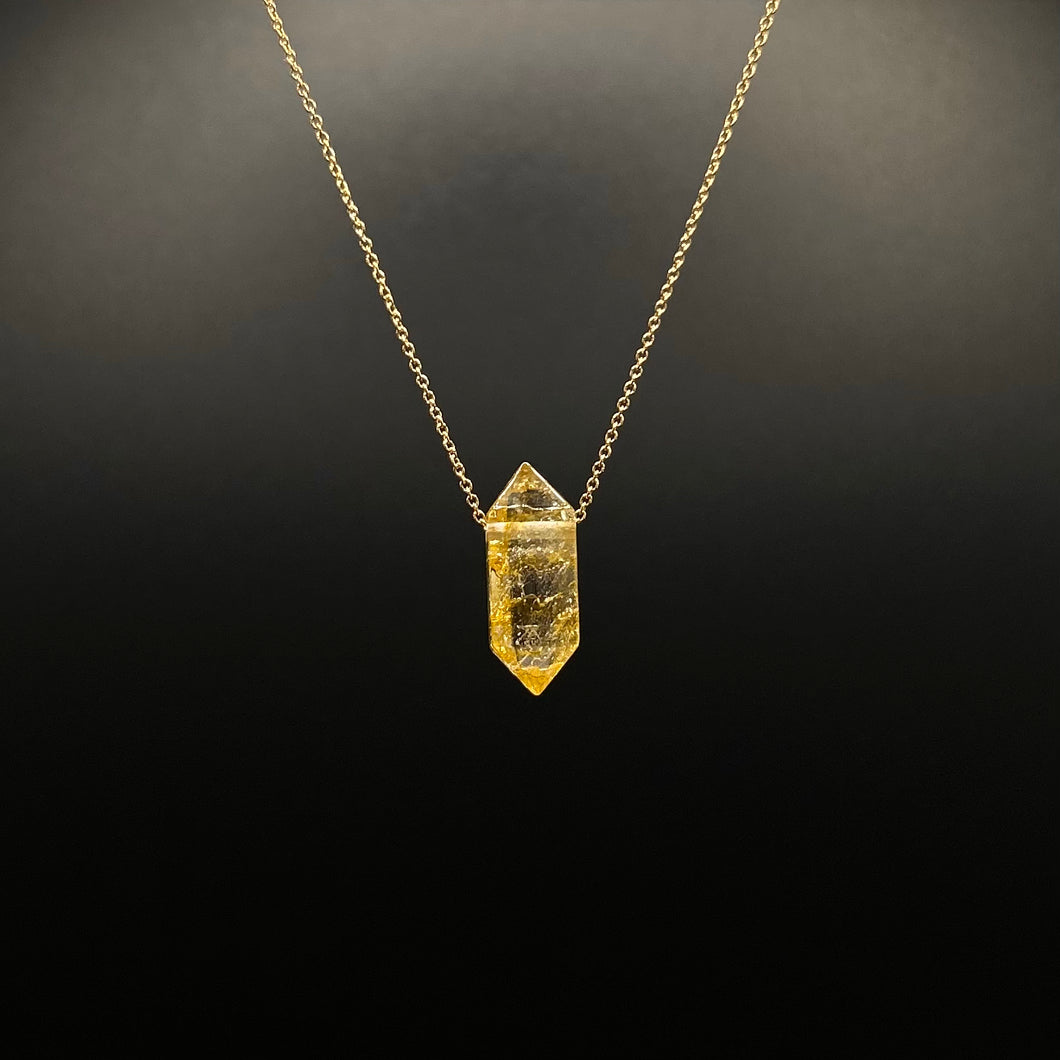 The Athena Necklace- Citrine Gold