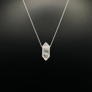 The Athena Necklace- Clear Quartz Silver
