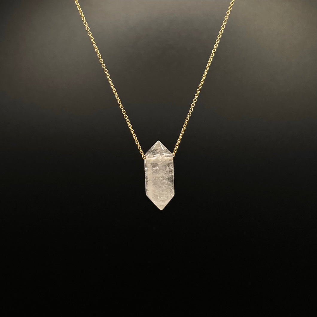 The Athena Necklace- Clear Quartz Gold