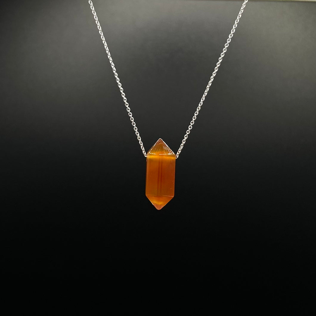 The Athena Necklace- Carnelian Silver