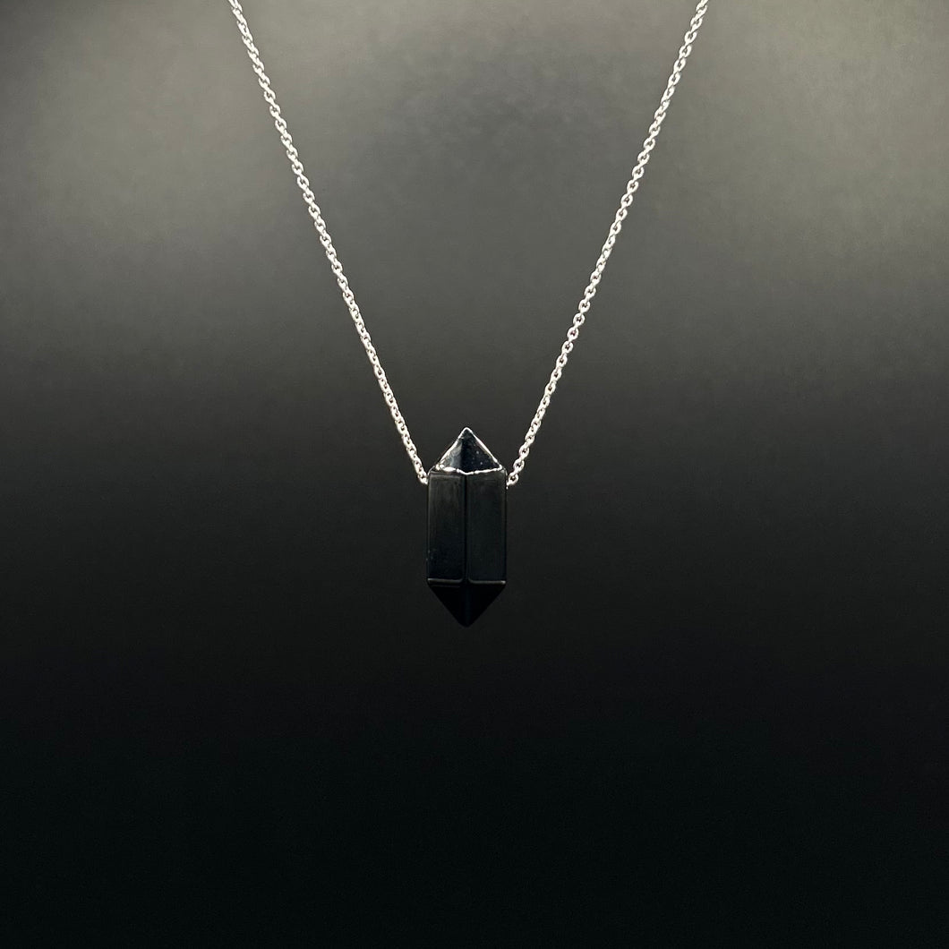 The Athena Necklace- Black Tourmaline Silver