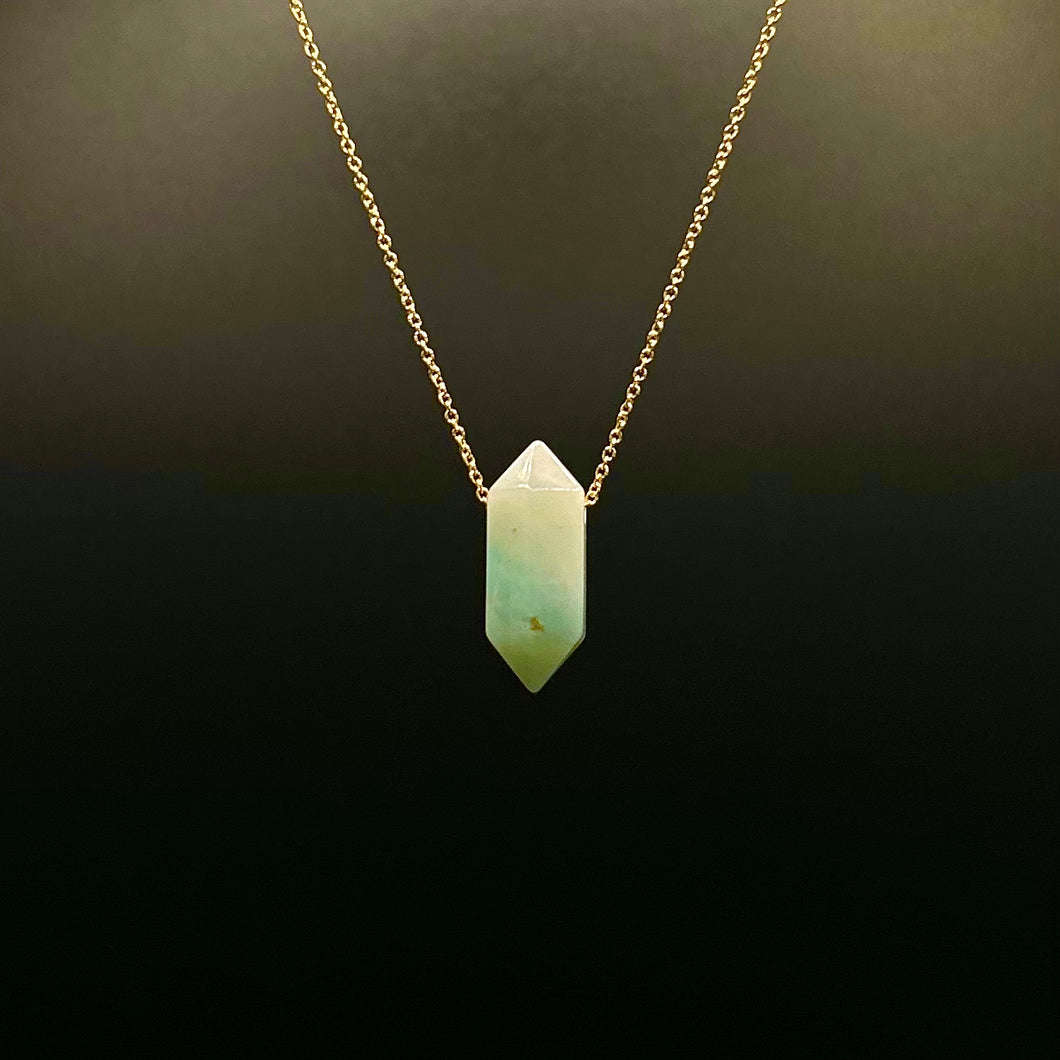 The Athena Necklace- Amazonite Gold