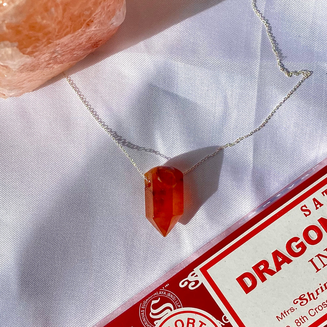 The Athena Necklace- Carnelian Gold