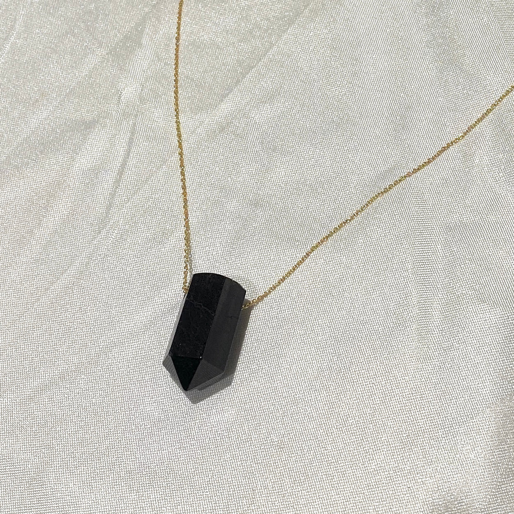 The Athena Necklace- Black Tourmaline Gold