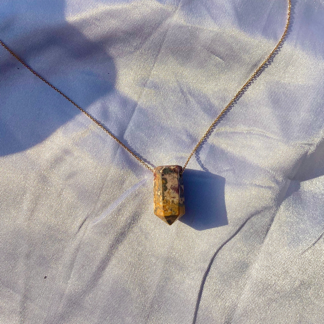 The OG Athena Necklace- Leopard Skin Jasper Gold *LIMITED EDITION*